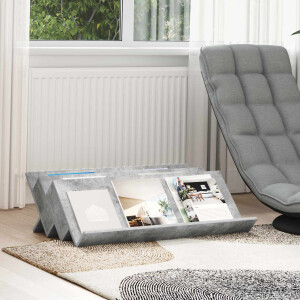 vidaXL Tijdschrift Rek Concerte Grijs 90 x 53 x 28,5 cm Bewerkt hout