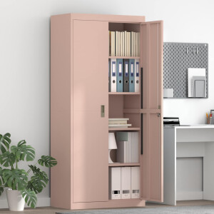 vidaXL Opbergkast Roze 80 x 40 x 180 cm Staal