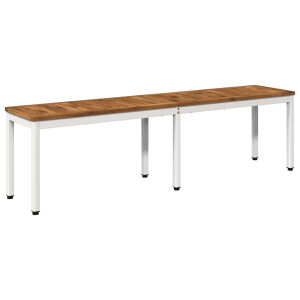 vidaXL Tuinbank 161 x 35 x 45 cm Massief Acaciahout Natuurlijk en Wit