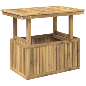 vidaXL Tuinfoto Tafel Massief Acaciahout Hoogte Verstelbaar Wit