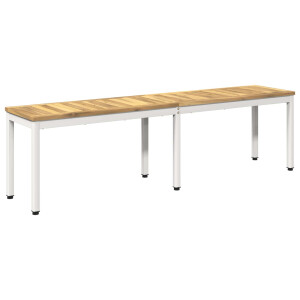 vidaXL Tuinbank 161 x 35 x 45 cm Massief Acaciahout Wit Rechthoekig