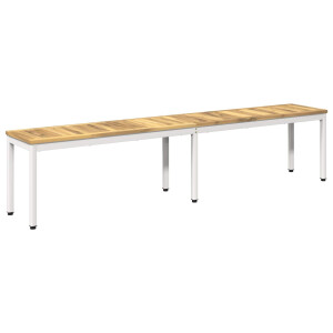 vidaXL Tuinbank 201 x 35 x 45 cm Massief Acaciahout Wit Rechthoekig