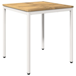 vidaXL Tuindiner tafel Wit 70 x 68,5 x 75 cm Massief Acaciahout