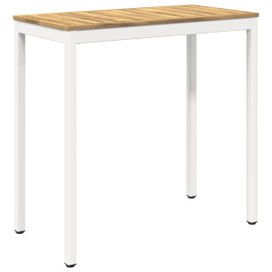 vidaXL Tuinbar Tafel Wit 108,5 x 55 x 105 cm Massief Acaciahout