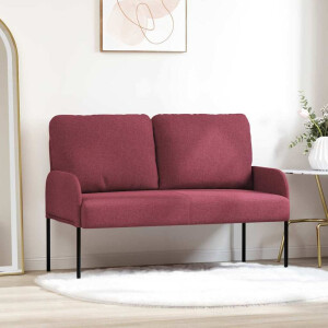 vidaXL Banken met kussen 110cm Wijnrood Multiplex