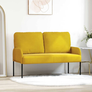 vidaXL Banken met kussen 110cm Geel Multiplex