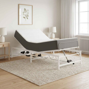 vidaXL Elektrisch Verstelbaar Bedframe Wit 100 x 190 cm Staal
