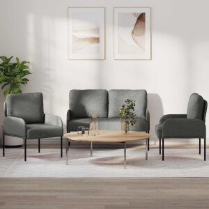 vidaXL Sofa-Sets 3 pcs Donkergrijs 115 x 56 x 80 cm Multiplex