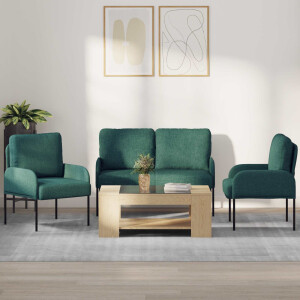 vidaXL Sofa-Sets 3 pcs Donkergroen 115 x 56 x 80 cm Multiplex