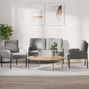 vidaXL Sofa-Sets 3 pcs Lichtgrijs 115 x 56 x 80 cm Multiplex