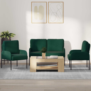 vidaXL Sofa-Sets 3 pcs Donkergroen 115 x 56 x 80 cm Multiplex