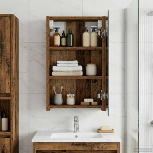 vidaXL Badkamer spiegelkast Oudhout 30 x 10,5 x 50 cm Bewerkt hout