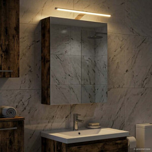 vidaXL Badkamer spiegelkast met plank Gerookt eiken 50 x 14,5 x 70 cm
