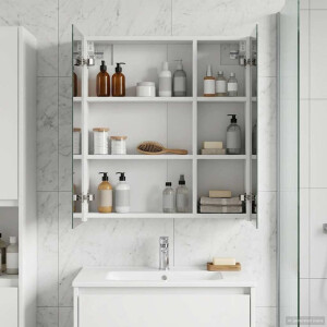 vidaXL Badkamer spiegelkast Wit 60 x 14,5 x 70 cm Bewerkt hout