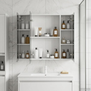 vidaXL Badkamer spiegelkast Wit 80 x 14.5 x 70 cm Bewerkt hout