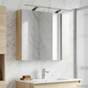 vidaXL Badkamer spiegelkast met plank Sonoma Eiken 80 x 14.5 x 70 cm