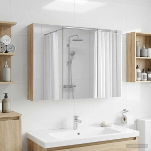 vidaXL Badkamer spiegelkast met plank Sonoma Eiken 100 x 14,5 x 70 cm
