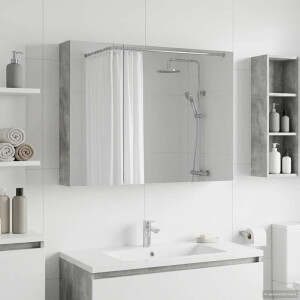 vidaXL Badkamer spiegelkast met plank Beton Grijs 100 x 14,5 x 70 cm