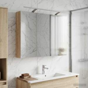 vidaXL Badkamer spiegelkast met plank Sonoma Eiken 100 x 14,5 x 70 cm