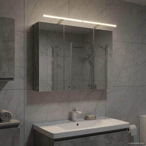 vidaXL Badkamer spiegelkast met plank Beton Grijs 100 x 14,5 x 70 cm