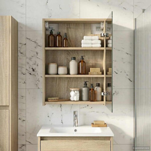vidaXL Badkamer spiegelkast met plank Sonoma Eiken 43 x 16 x 62.5 cm