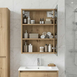 vidaXL Badkamer spiegelkast Ambachtelijk eiken 43 x 16 x 62.5 cm
