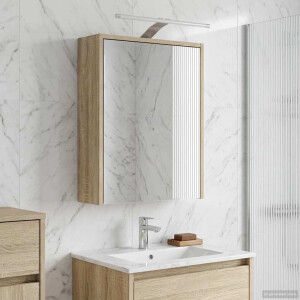 vidaXL Badkamer spiegelkast met plank Sonoma Eiken 43 x 16 x 62.5 cm