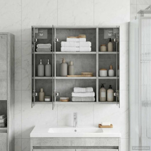 vidaXL Badkamer spiegelkast Beton Grijs 63,5 x 16 x 62,5 cm