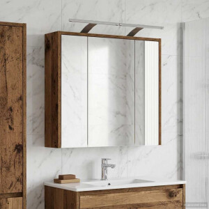 vidaXL Badkamer spiegelkast Oudhout 63,5 x 16 x 62,5 cm Bewerkt hout