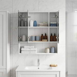 vidaXL Badkamer spiegelkast Wit 60 x 14.5 x 70 cm Bewerkt hout