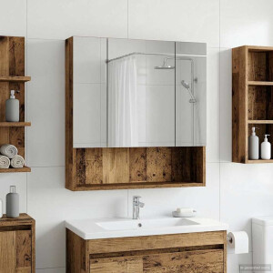 vidaXL Badkamer spiegelkast Oudhout 60 x 14.5 x 70 cm Bewerkt hout