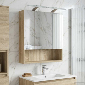 vidaXL Badkamer spiegelkast met plank Sonoma Eiken 60 x 14.5 x 70 cm