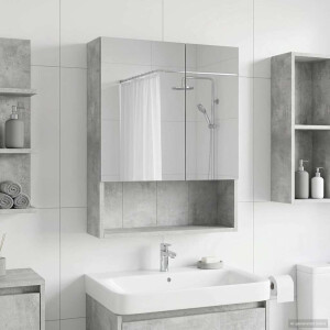 vidaXL Badkamer spiegelkast Beton Grijs 50 x 14,5 x 70 cm Bewerkt hout