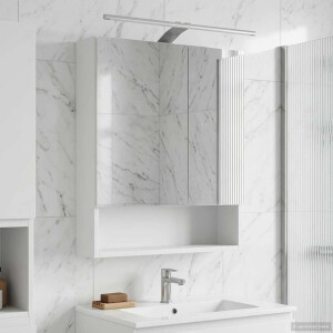 vidaXL Badkamer spiegelkast Wit 50 x 14,5 x 70 cm Bewerkt hout