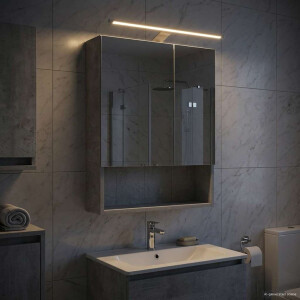 vidaXL Badkamer spiegelkast Beton Grijs 50 x 14,5 x 70 cm Bewerkt hout
