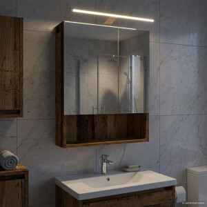 vidaXL Badkamer spiegelkast Oudhout 50 x 14,5 x 70 cm Bewerkt hout