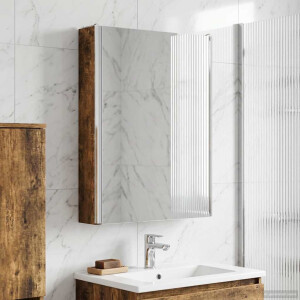 vidaXL Badkamer spiegelkast Gerookt eiken 43 x 11,5 x 60,5 cm