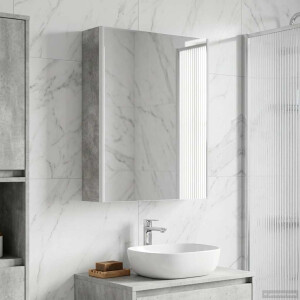 vidaXL Badkamer spiegelkast Beton Grijs 53,5 x 15,5 x 70 cm
