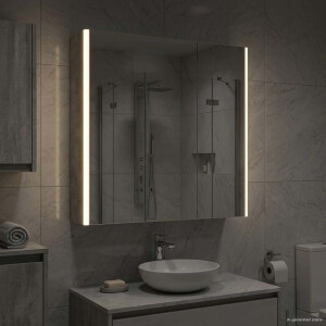 vidaXL Badkamer spiegelkast Beton Grijs 63,5 x 15,5 x 70 cm