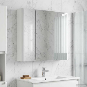 vidaXL Badkamer spiegelkast Wit 63,5 x 15,5 x 60,5 cm Bewerkt hout
