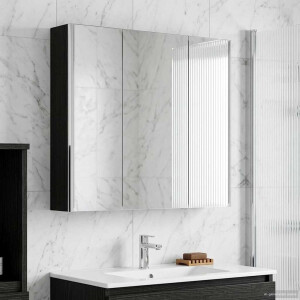 vidaXL Badkamer spiegelkast met plank Zwart Eiken 73,5 x 15,5 x 70 cm