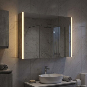 vidaXL Badkamer spiegelkast Beton Grijs 103,5 x 15,5 x 70 cm