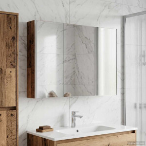 vidaXL Badkamer spiegelkast Oudhout 103,5 x 15,5 x 70 cm Bewerkt hout