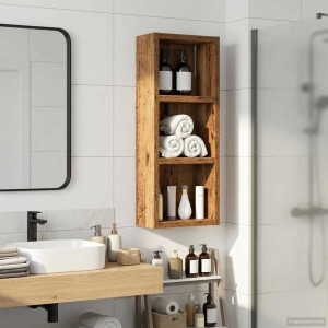 vidaXL Badkamer wandkast Oudhout 20 x 10 x 50 cm Geconstrueerd hout