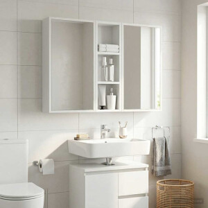 vidaXL Badkamer wandkast Wit 20 x 10 x 60,5 cm Geconstrueerd hout