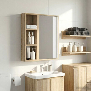 vidaXL Badkamer wandkast met plank Sonoma Eiken 20 x 10 x 60,5 cm
