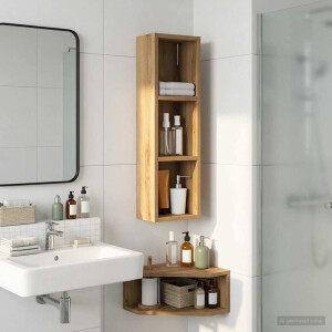 vidaXL Badkamer wandkast met plank Ambachtelijk eiken 20 x 14 x 70 cm