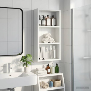 vidaXL Badkamer wandkast Wit 30 x 10 x 60,5 cm Geconstrueerd hout