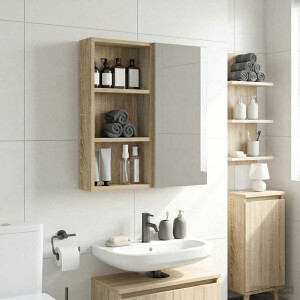 vidaXL Badkamer wandkast met plank Sonoma Eiken 30 x 10 x 60,5 cm