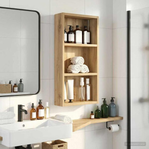 vidaXL Badkamer wandkast Ambachtelijk eiken 30 x 10 x 60,5 cm